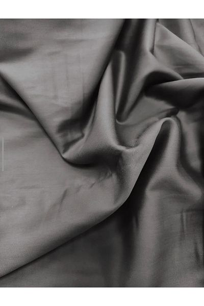 COLLESSİA 100% Cotton Satin Fitted Double Elastic Sheet Set Sheet Set with Pillow - Gray