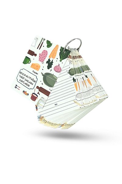 Copyder Σετ καρτών συνταγών τροφίμων My Storage Cards 40 Sheets 80 Sheets Σετ καρτών με μεταλλικό δακτύλιο 8x10 cm