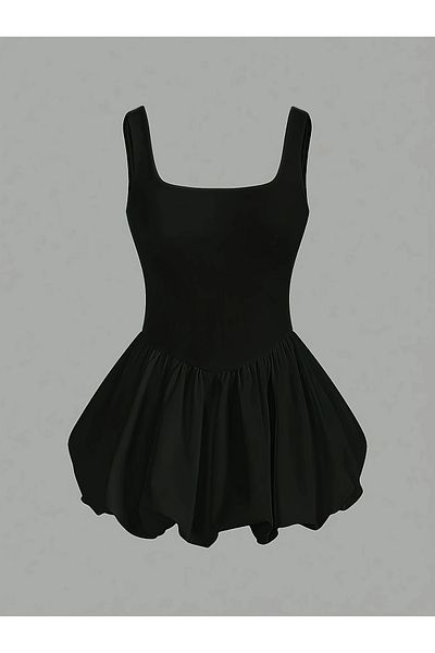 peelter Women's Summer Strap Balloon Skirt Mini Dress