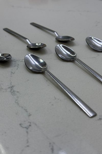 Albergio Stainless Steel Chopstick Teaspoon 6 Pieces 11 cm Modern Design