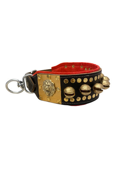 Sürmeli Tasma Kangal Dog Collar Genuine Leather Ultra Sturdy with 7 Bells 1St Grade