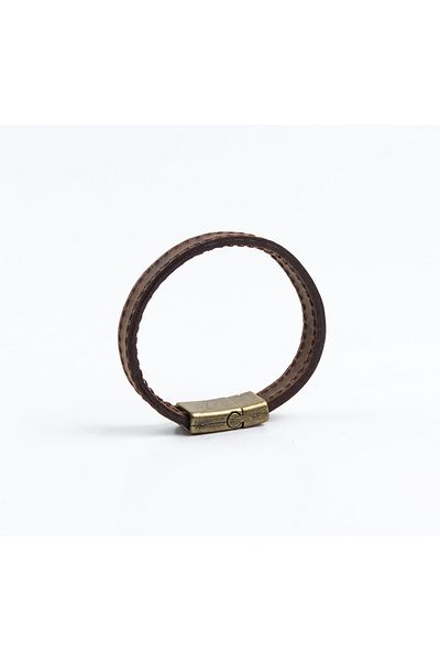 Atölyezümra Magnetic Real Leather Stitched Men's Bracelet