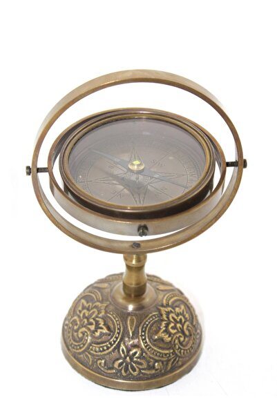 BulutRetail Brass Table Top Compass Model 3