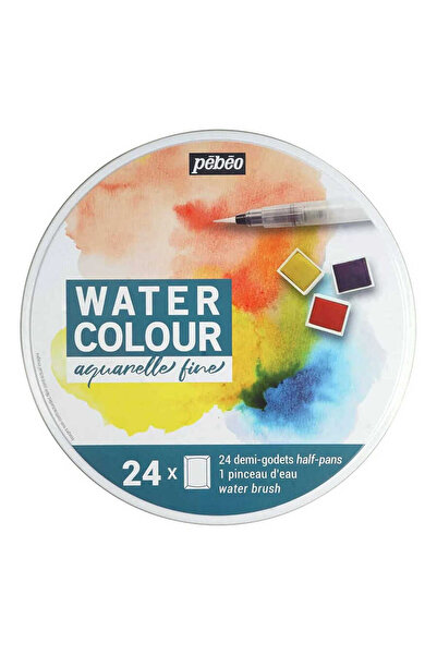 Pebeo Watercolor Aquarel 24lü Set Teneke Kutu