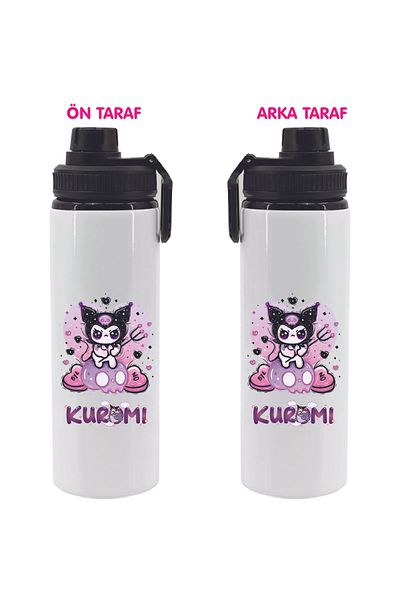 DKDZ SHOP Kuromi Printed Metal Water Bottle 850ml.