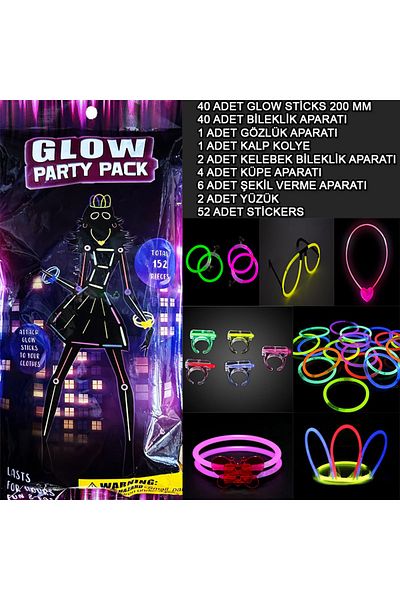 Nur E Ticaret Phosphorescent Party Set 152 Pieces