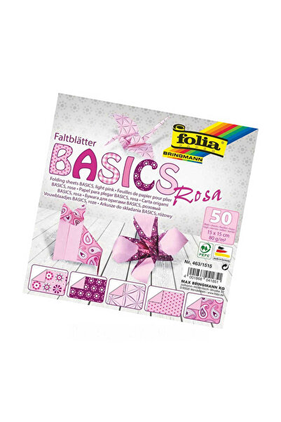 Folia Origami Kağıt 15x15 Basics Pembe 50tabaka