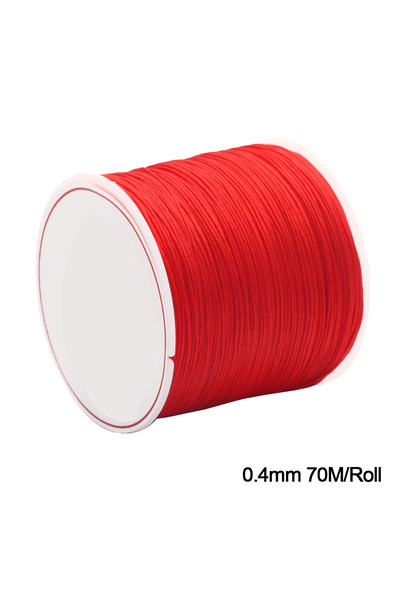 Choice خيط خرز من النايلون الأحمر بطول 70 مترًا، بعقدة صينية، وسوار من حبل مض...