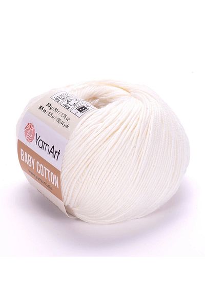 Yarnart Baby Cotton - Βρεφικό Χέρι Πλεκτό Σχοινί Λευκό-401