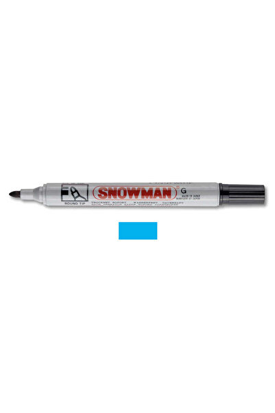 Snowman Round Tip Permanent Marker - Light Blue
