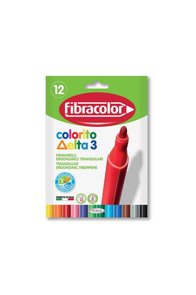 Fibracolor Colorito Delta Felt Tip Pen 12 Colors