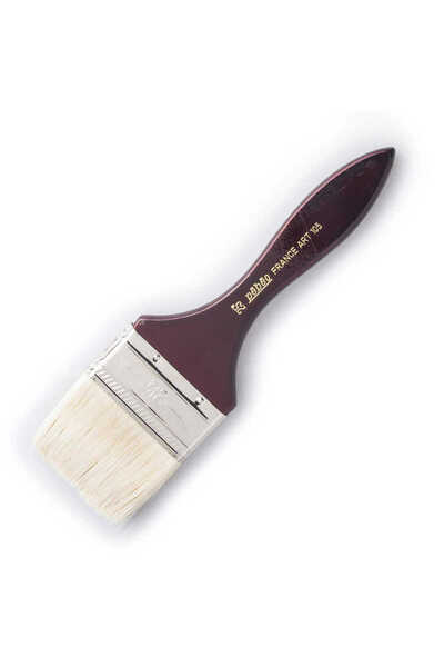 Pebeo 105 - 2.5 فرشاة أرضية طلاء زيتية واسعة ذات شعيرات بيضاء