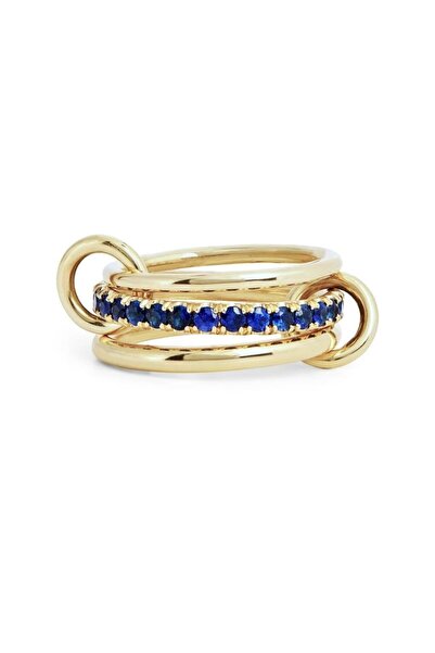 neslyaccessories Altın Kaplama Zirkon Taşlı Üç Halkalı Spinelli Tasarım Yüzük