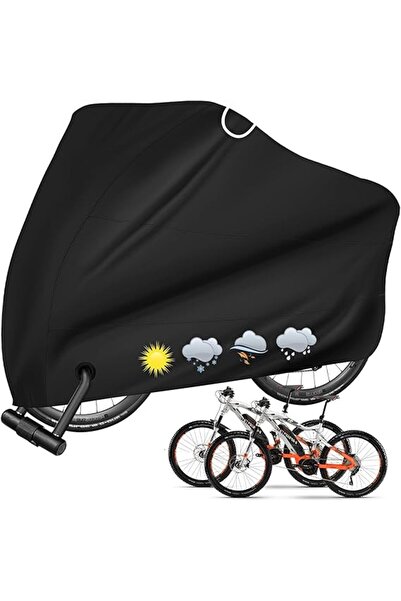 autoEs Bisiklet Brandası Su Geçirmez Bisiklet Koruma Bisiklet Örtüsü Siyah Ki...