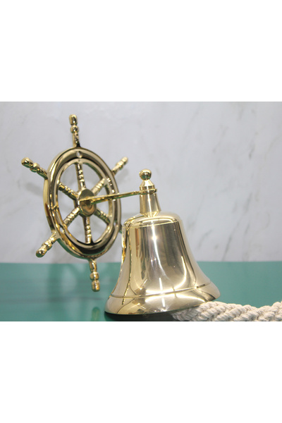MEKs Brass Wall Hanging Bell with Rudder