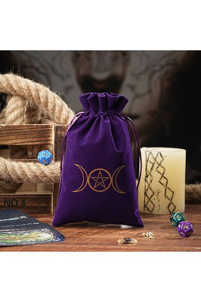 Choice Large 14x22cm C 1pc 14x22cm Large Size Velvet Moon Phase Tarots Cards Storage Bag Jewelry Pouch Trav