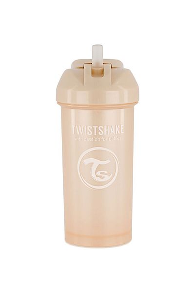Twistshake 6+m Salmon Drinking Glass with Straw 360 ml