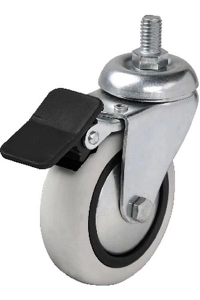 STOREMAX Hts 354 - 75X25 mm Pvc Roller Screw Brake Caster 4 Pieces