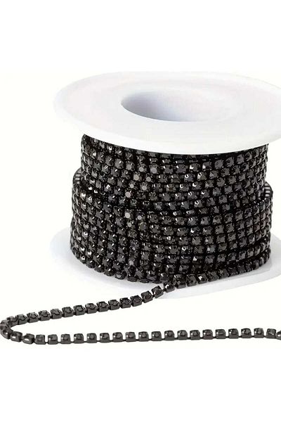 yiğit aksesuar 2 mm Ss8 Crystal Stripe Black Case Black Stone 2 Meters