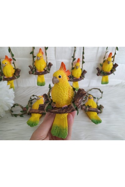 ivtasarim İvtasarim sallanan papağan biblo balkon duvar süsü 10 cm