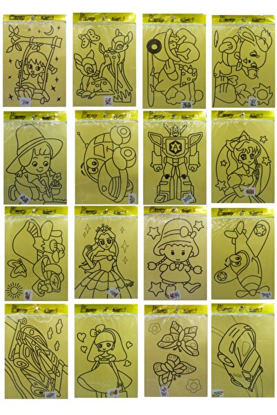 Kuki 10 Ad. A4 Büyük Boy (KIZ-ERKEK) Kum Boyama Seti