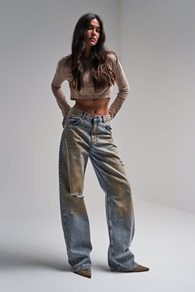 its basic T farmer színű laza szabású farmer - speciálisan mosható női