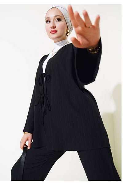 MODA VEDAT Women's Tie Front Double Suit