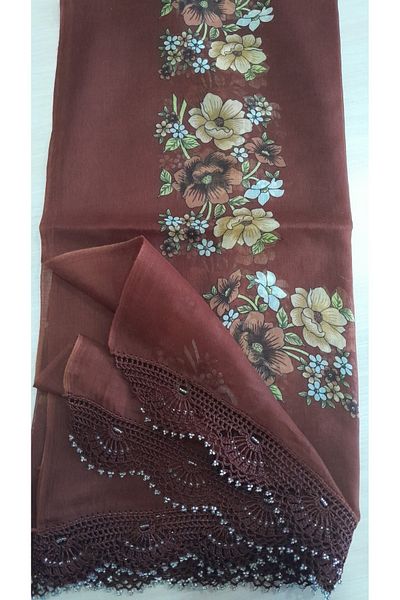 Papatyam Handcrafted Crochet Embroidered 2 Edges Writing / Vintage / Dowry Yemeni - 85X85
