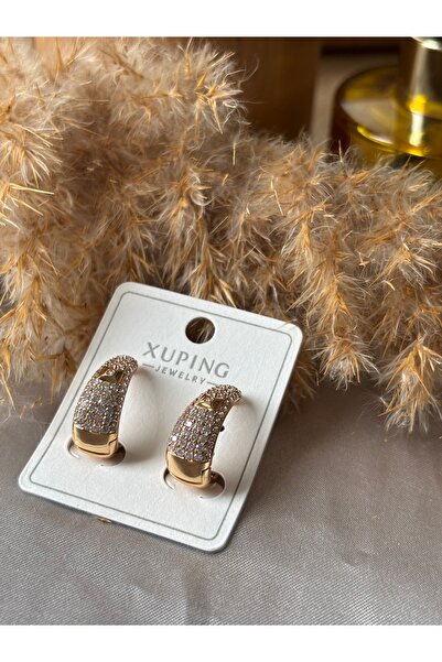 shop Gold Taşlı Zarif Tasarım Küpe