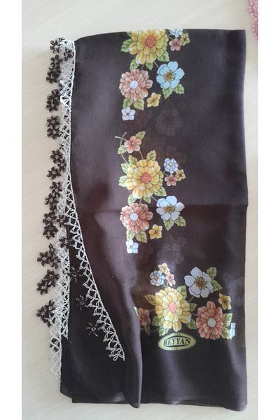 Papatyam Handcrafted Needlepoint Embroidered Beaded 2 Edge Embroidered Writing/Needlepoint Writing/Vintage/Dowry Yemeni/85X85/Reyyan