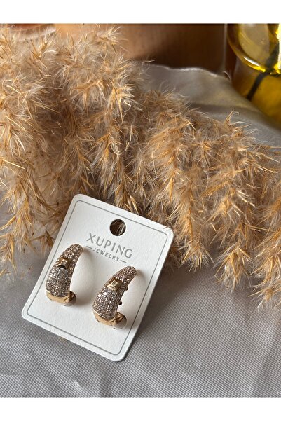 shop Gold Taşlı Zarif Tasarım Küpe