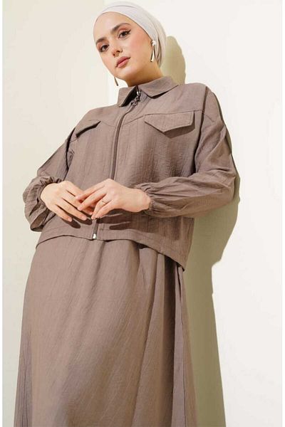 MODA VEDAT Women's Pocket Cover Skirt Double Suit