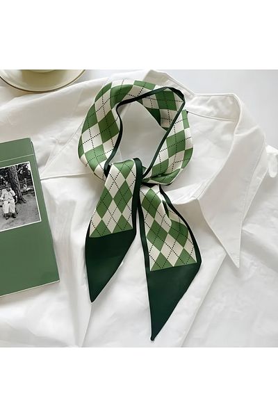 MAHLA Design Scarf, Green Thin Shawl, Bag and Hair Accessory