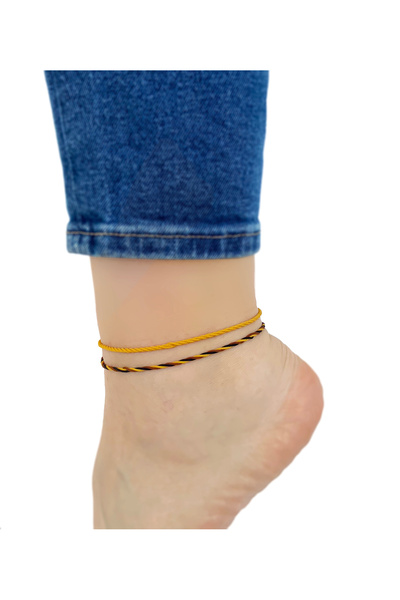 Atölye Merdiven Unisex Anklet Lectern 2-Piece Brown Set