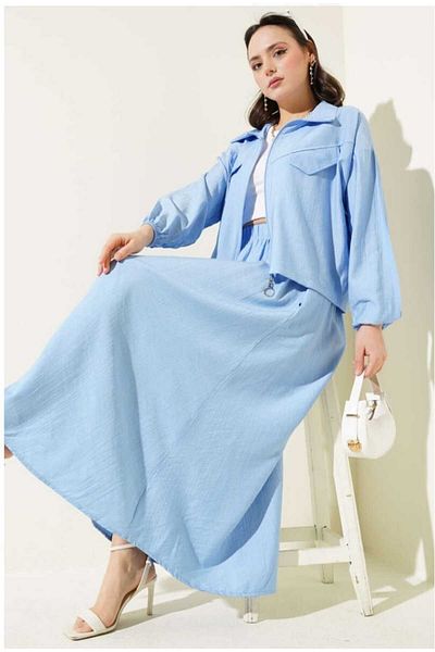 MODA VEDAT Women's Pocket Cover Skirt Double Suit
