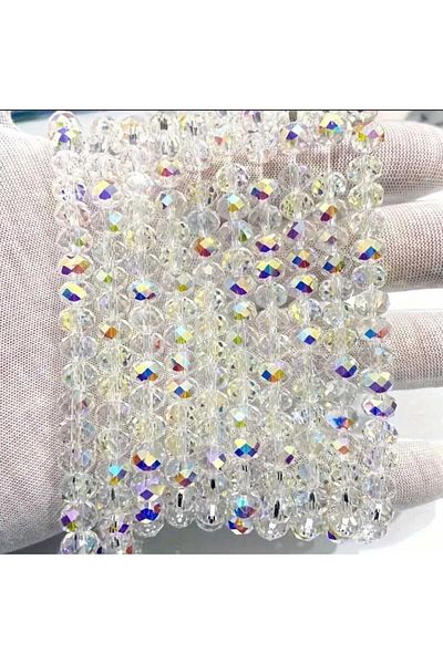yiğit aksesuar 8 mm 5 Strings Transparent Janjan Crystal Beads Rosary Beads