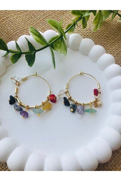 Luba Çakra Doğal Taş Sallantılı Küpe