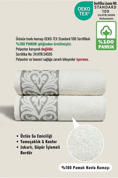 Ellaline Set de prosoape ROMA din 2 piese certificat 100% bumbac, dimensiune 60x100cm