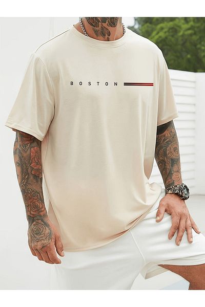 VBSVİBES Tricou - Bej - Supradimensionat