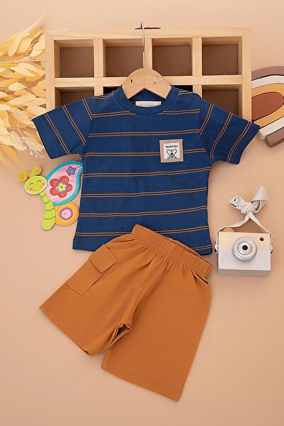 VEGAMOD Baby Boy Summer Striped Shorts Double Set 6-9-12-18-24 Months