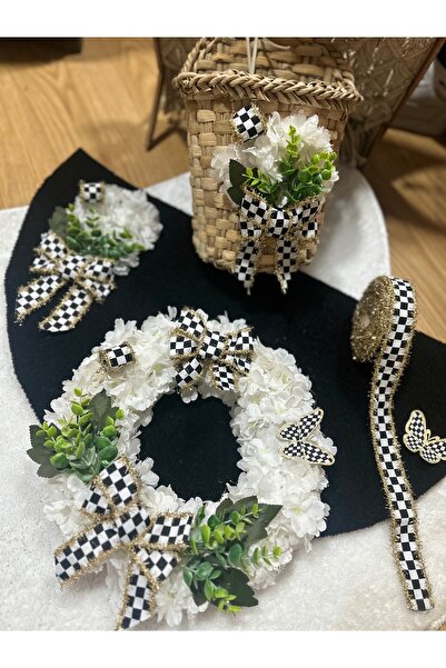 Marrone Yeni Bahar Dalları 3'lü Takım Paspas Sepet Ve Kapı Çelengi