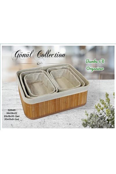 Tuğrastore Органайзер от бамбук с 5 части, премиум продукт
