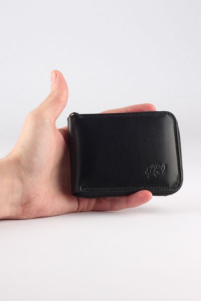 ARI Genuine Leather Zippered Card Holder - 12 Card Capacity, Horizontal and Vertical Model Options (Horizontal Black)