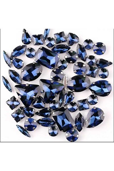 yiğit aksesuar 100 Pieces Mixed Case Strut Tulip Glass Stone Elite