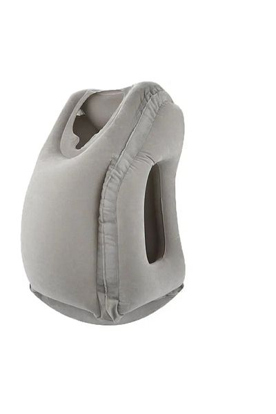 Choice grey 1pc Inflatable Air Cushion Travel Pillow Headrest Chin Support Cushions for Airplane Plane Offi