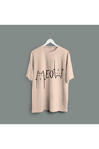 Zestia Μπλουζάκι Unisex, με στάμπα γάτας, κανονική εφαρμογή, 100% βαμβάκι, κρ...