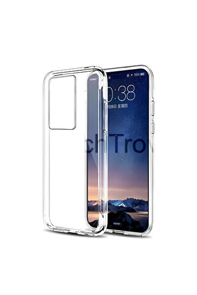 TechTrove Huawei P40 Pro Kılıf Kamera Koruma Çıkıntılı Şeffaf ve Esnek Siliko...