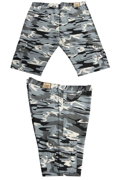 marufshop Men's Large Size Suitable for Men's Size 110 to 150 Kilograms Grey Color Dekons Camouflage Shorts