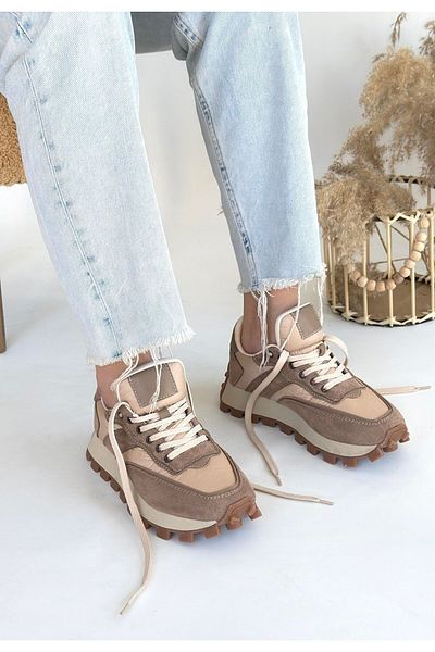 ED KLAS Berty Mink Suede Lace-Up Sneakers