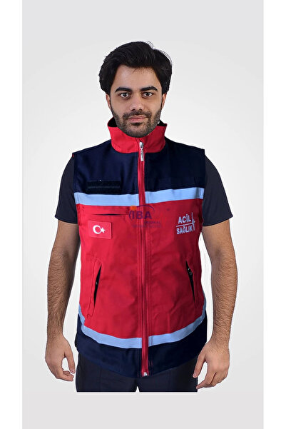 Ekg Medikal Acil Sağlık Kırmızı Yazlık Yelek (Unisex)